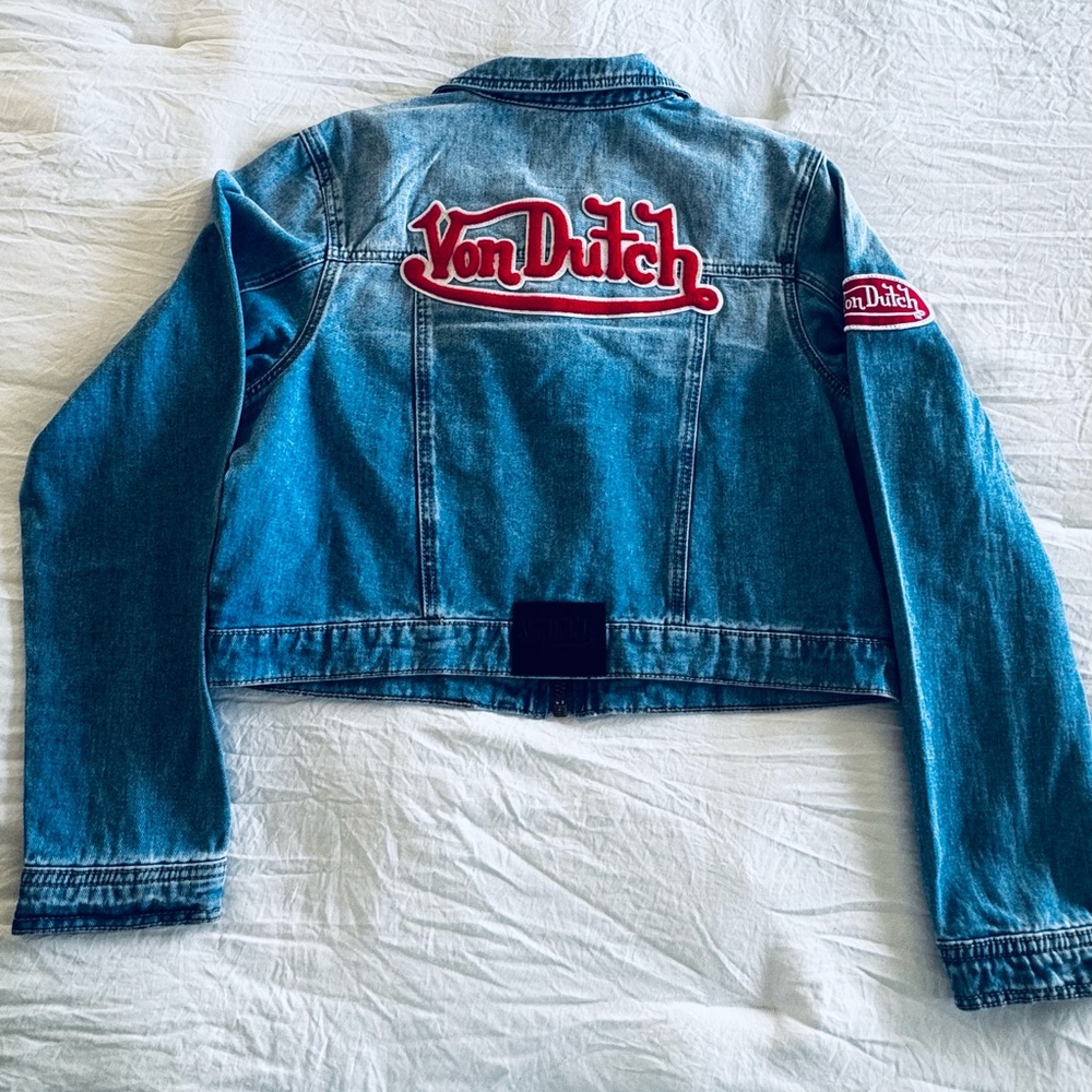 Von Dutch Cropped Blue Denim Jacket